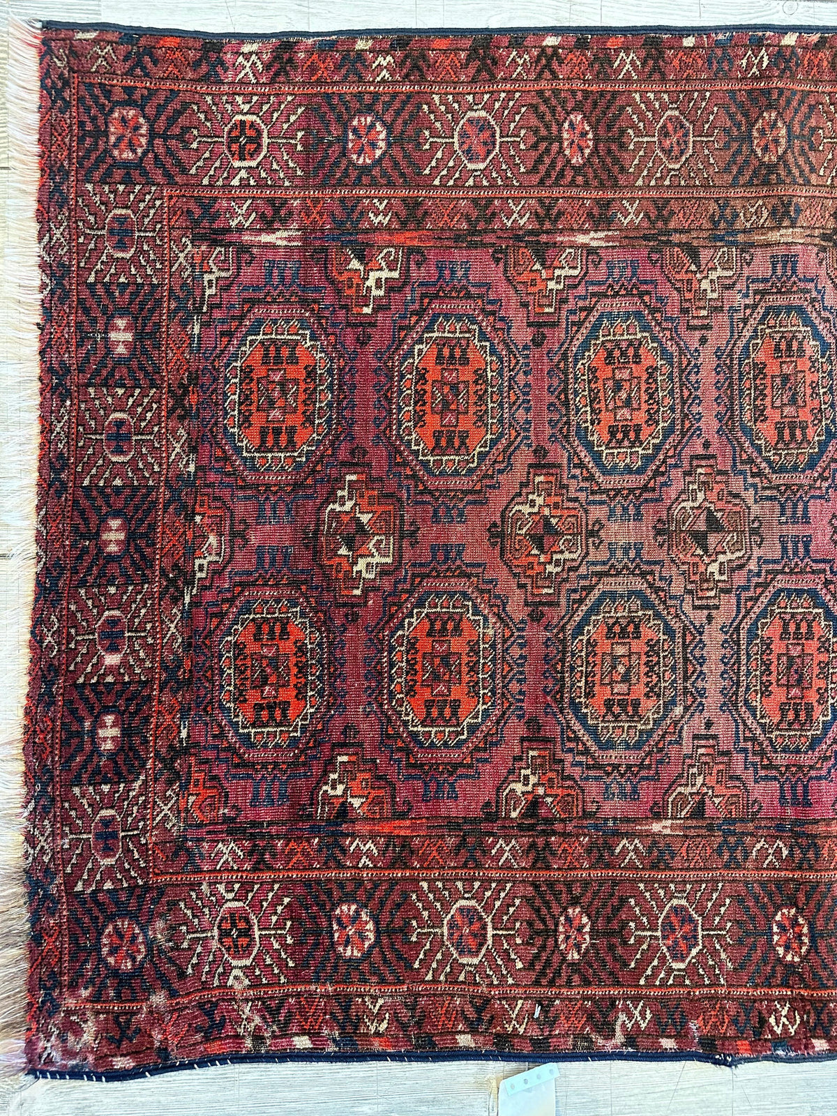 Antique Turkmen Rug 3' x 4'1", 1910s, view 5