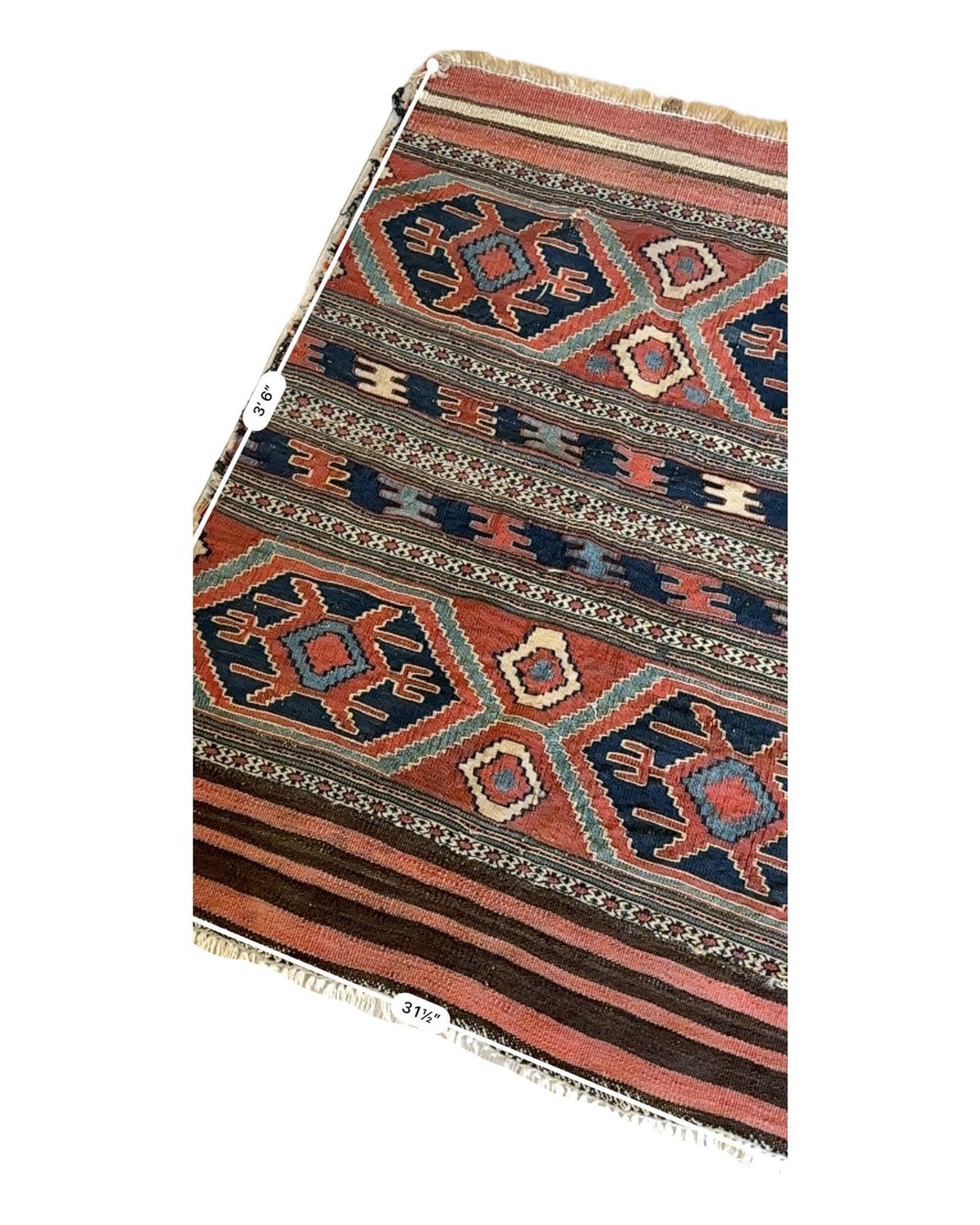Antique Shahsavan Mafrash Panel 32" x 36", Hand-Woven Wool, view 6