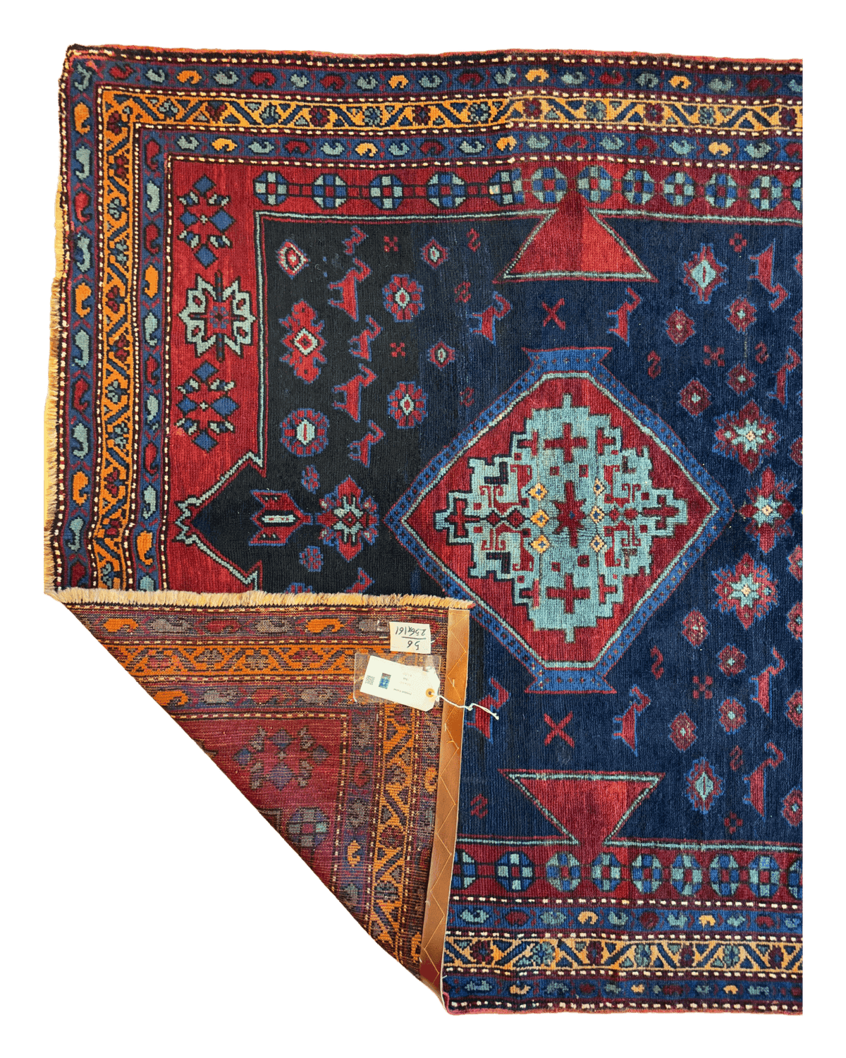 Antique Caucasian Kazak Rug 5'3" x 8'3", Hand-Knotted Wool, c. 1900, view 11