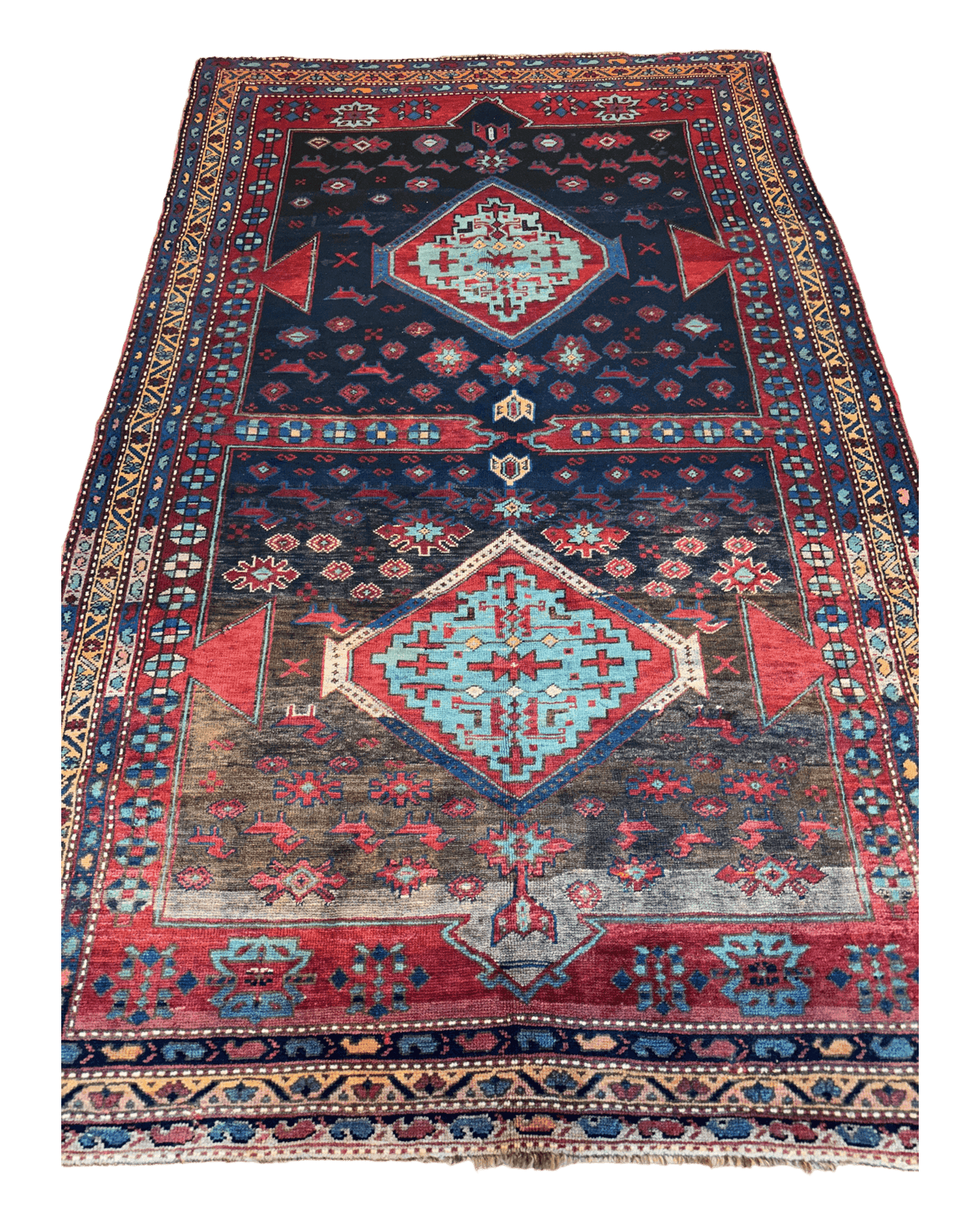Antique Caucasian Kazak Rug 5'3" x 8'3", Hand-Knotted Wool, c. 1900, view 5