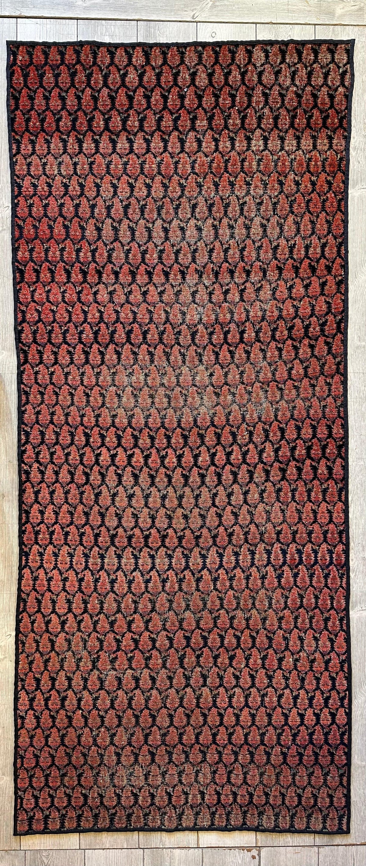 Antique Persian Kurdish Fragment 3'3" x 7'7", Hand-Knotted Wool, 1880s, view 4
