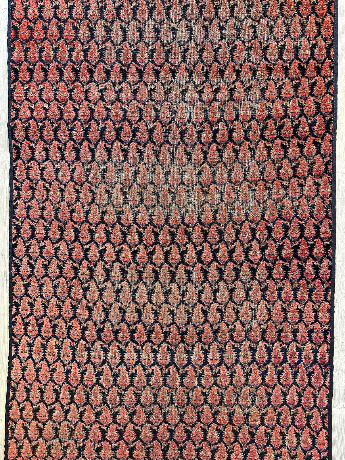 Antique Persian Kurdish Fragment 3'3" x 7'7", Hand-Knotted Wool, 1880s, view 7