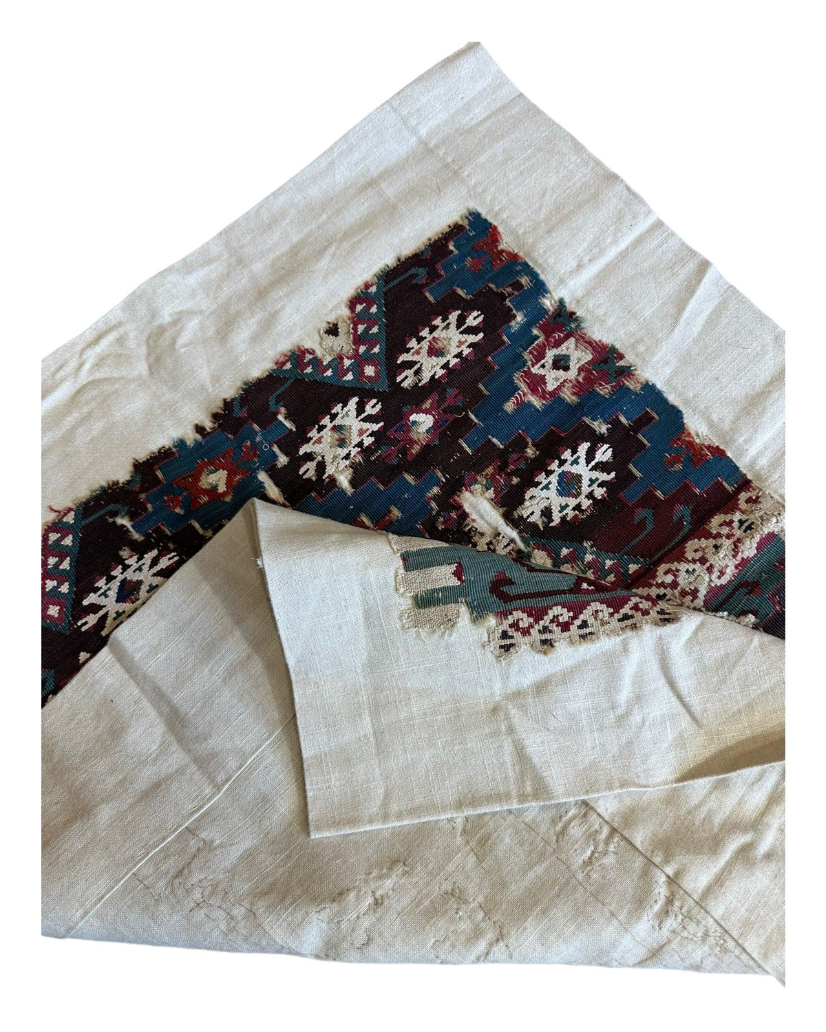 Antique Anatolian Rug Fragment, 19th Century Hand-Woven Wool, view 2