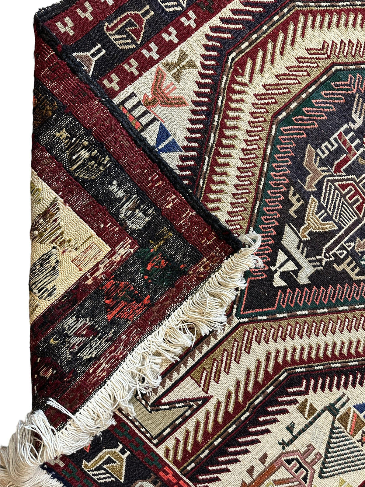 Vintage Shahsavan Soumak Runner 3'2" x 8'11", Hand-Woven Wool, 1950s, view 10
