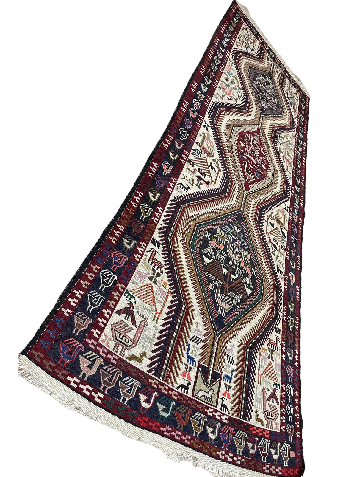 Vintage Shahsavan Soumak Runner 3'2" x 8'11", Hand-Woven Wool, 1950s, view 8