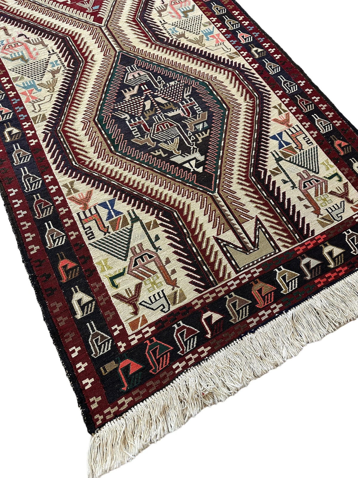 Vintage Shahsavan Soumak Runner 3'2" x 8'11", Hand-Woven Wool, 1950s, view 9