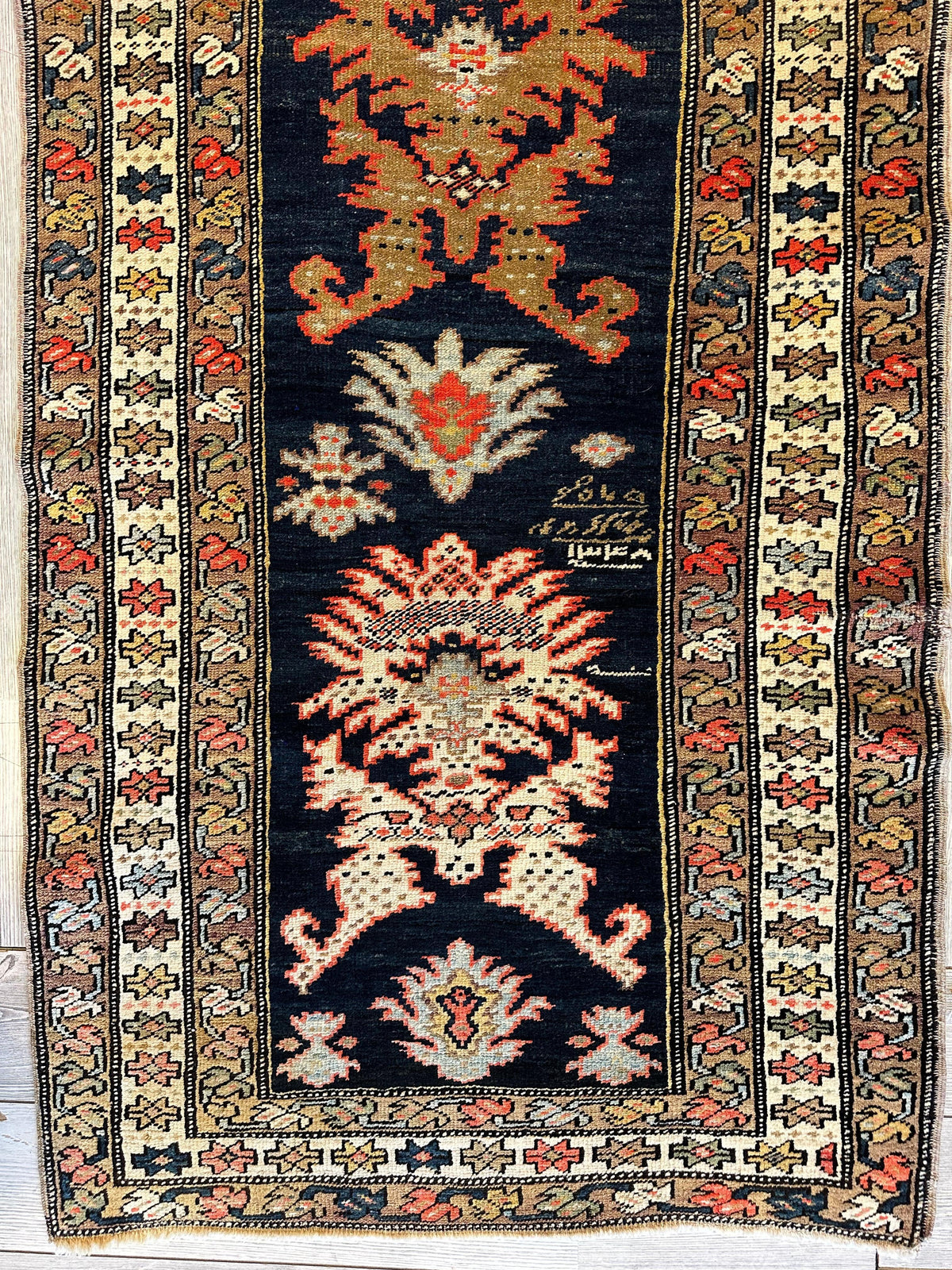 Antique Caucasian Karabakh Rug 3'3" x 7'1", Hand-Knotted Wool, c. 1929, view 3