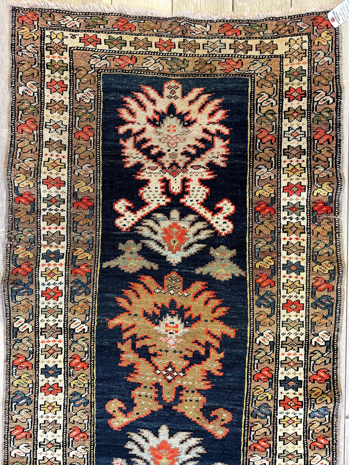 Antique Caucasian Karabakh Rug 3'3" x 7'1", Hand-Knotted Wool, c. 1929, view 4