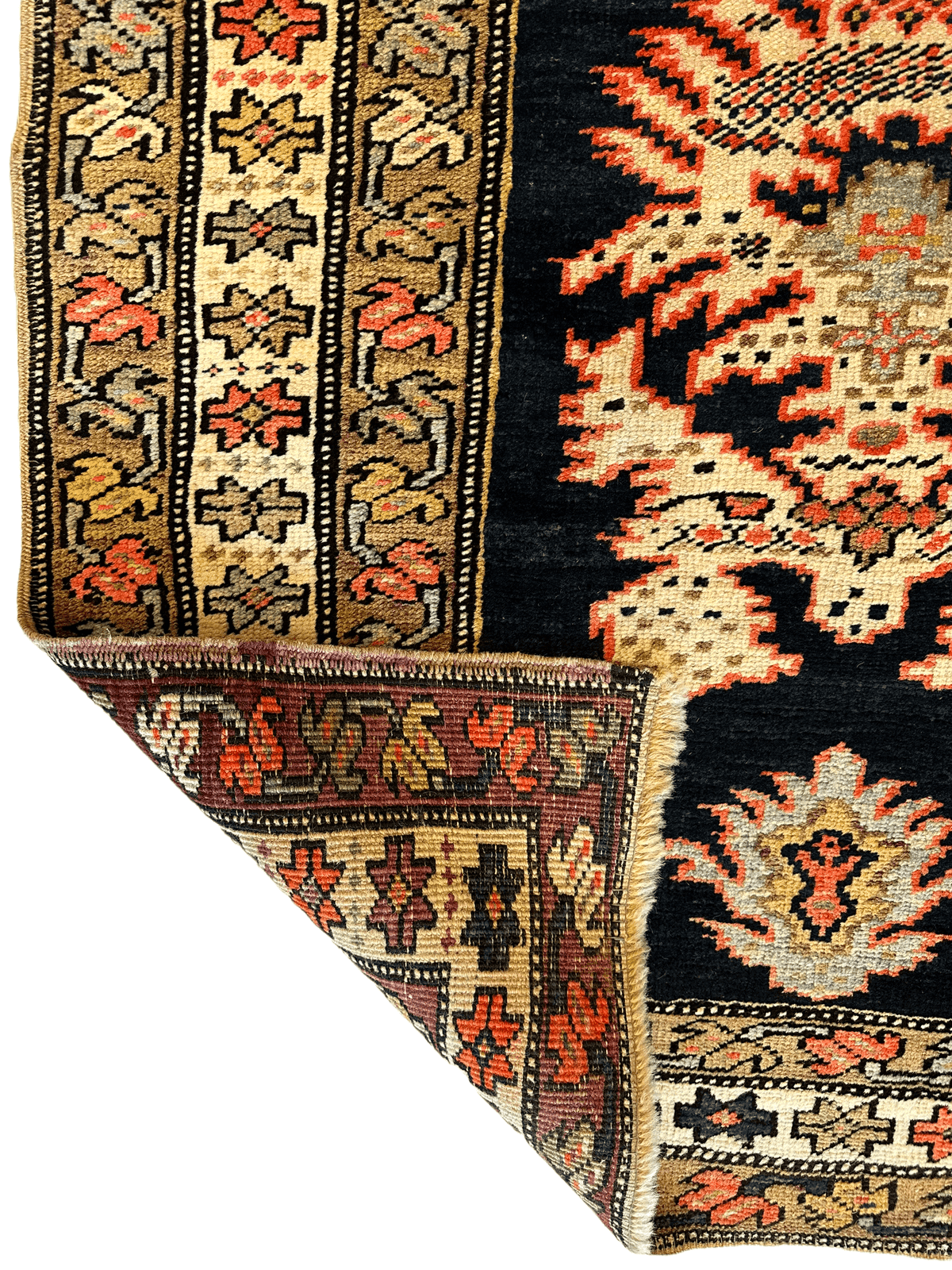Antique Caucasian Karabakh Rug 3'3" x 7'1", Hand-Knotted Wool, c. 1929, view 5