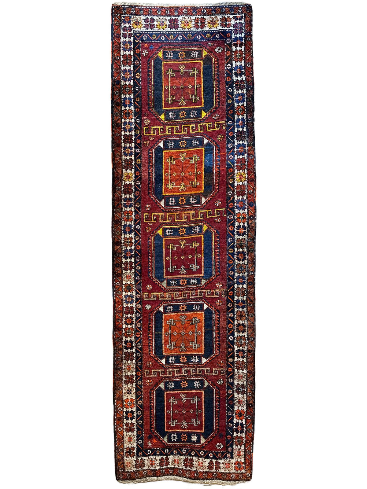 Vintage Persian Kurdish Runner 3'8" x 12'3", Hand-Knotted Wool, view 2