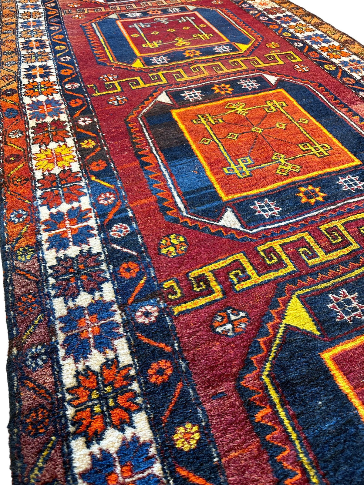 Vintage Persian Kurdish Runner 3'8" x 12'3", Hand-Knotted Wool, view 3