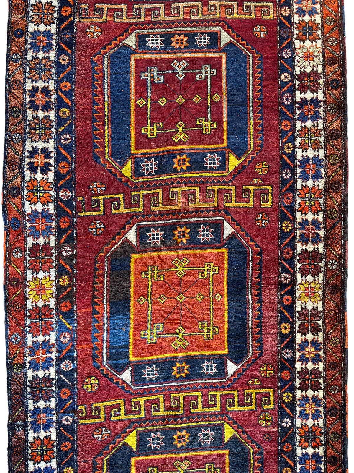 Vintage Persian Kurdish Runner 3'8" x 12'3", Hand-Knotted Wool, view 5