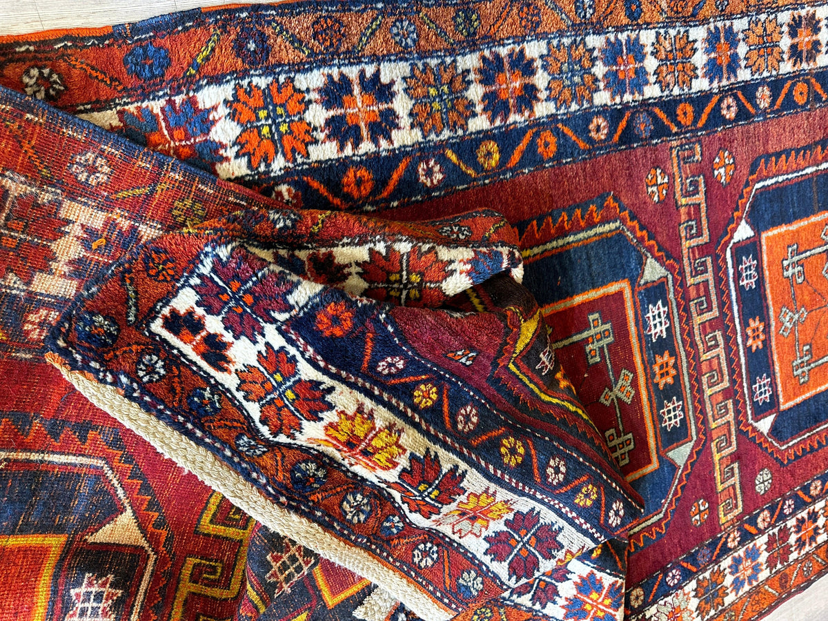 Vintage Persian Kurdish Runner 3'8" x 12'3", Hand-Knotted Wool, view 8