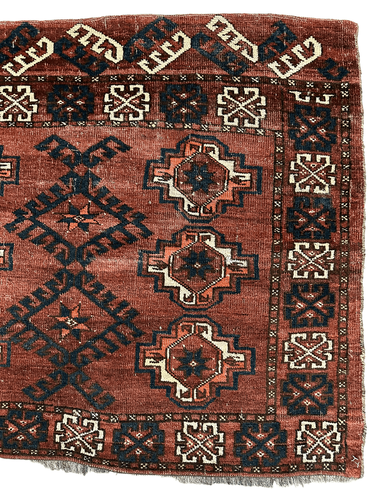 Antique Kizil Ayak Chuval 2'10" x 5', Hand-Knotted Wool, Cream & Red, view 5