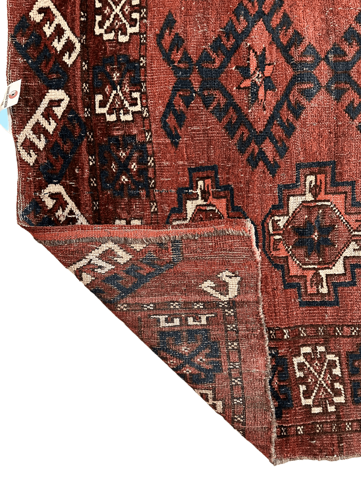 Antique Kizil Ayak Chuval 2'10" x 5', Hand-Knotted Wool, Cream & Red, view 8