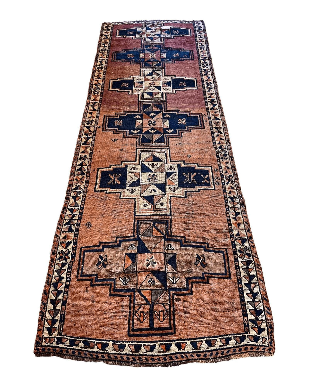 Antique Persian Luri Runner 4'4" x 12'9", Hand-Knotted Wool, Blue, view 3