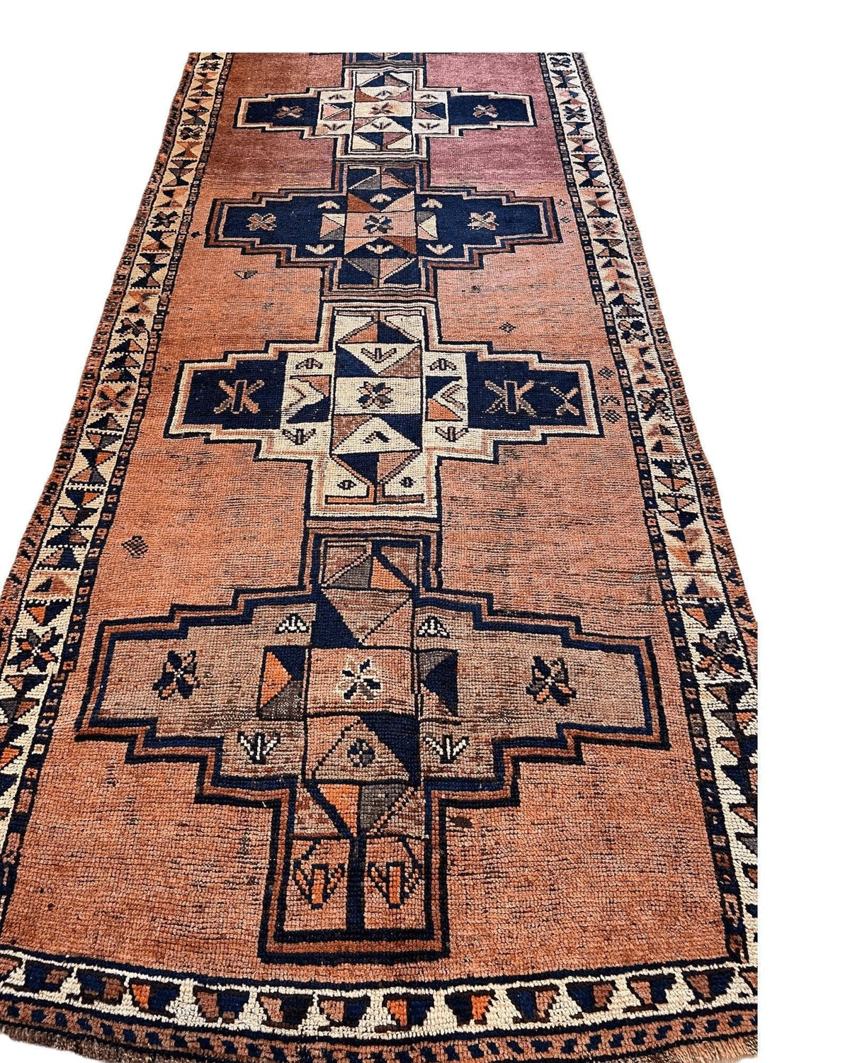 Antique Persian Luri Runner 4'4" x 12'9", Hand-Knotted Wool, Blue, view 5