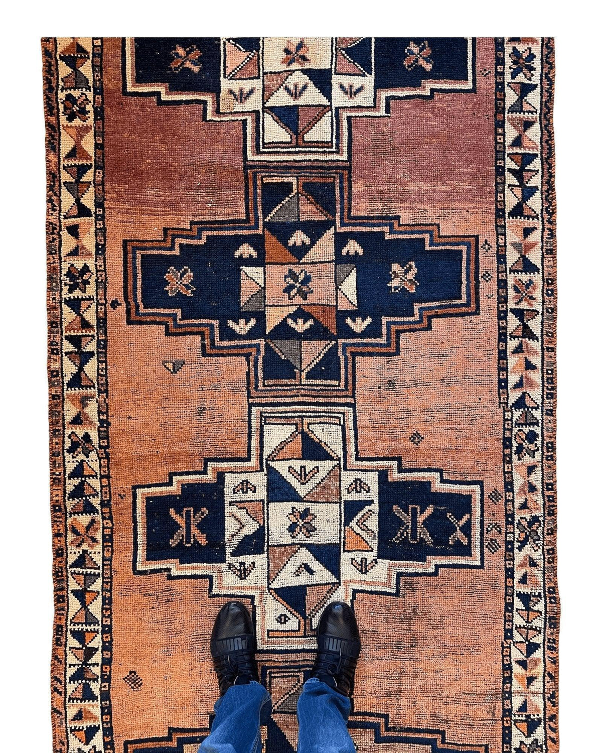 Antique Persian Luri Runner 4'4" x 12'9", Hand-Knotted Wool, Blue, view 6