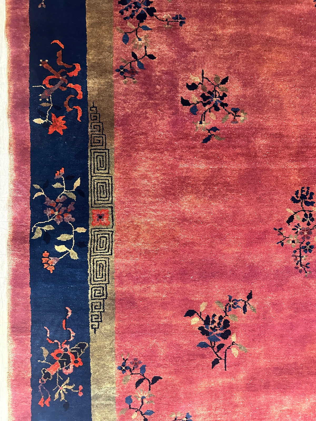 Antique Chinese Rug 8'2" x 9'9", Hand-Knotted Wool, Art Deco, view 17