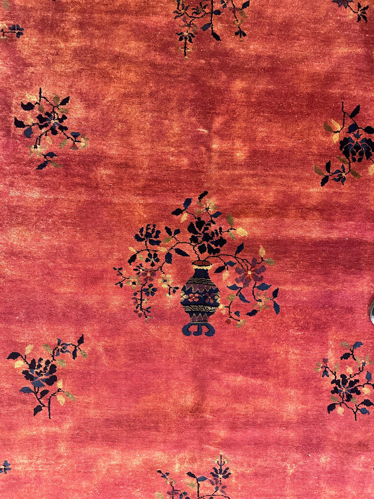 Antique Chinese Rug 8'2" x 9'9", Hand-Knotted Wool, Art Deco, view 4