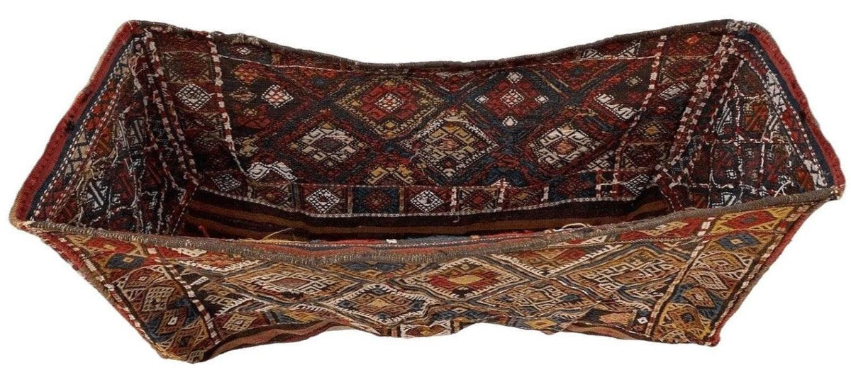 Antique Shahsavan Mafrash Panel 1'6" x 3'5", Hand-Woven Wool, Red, view 2