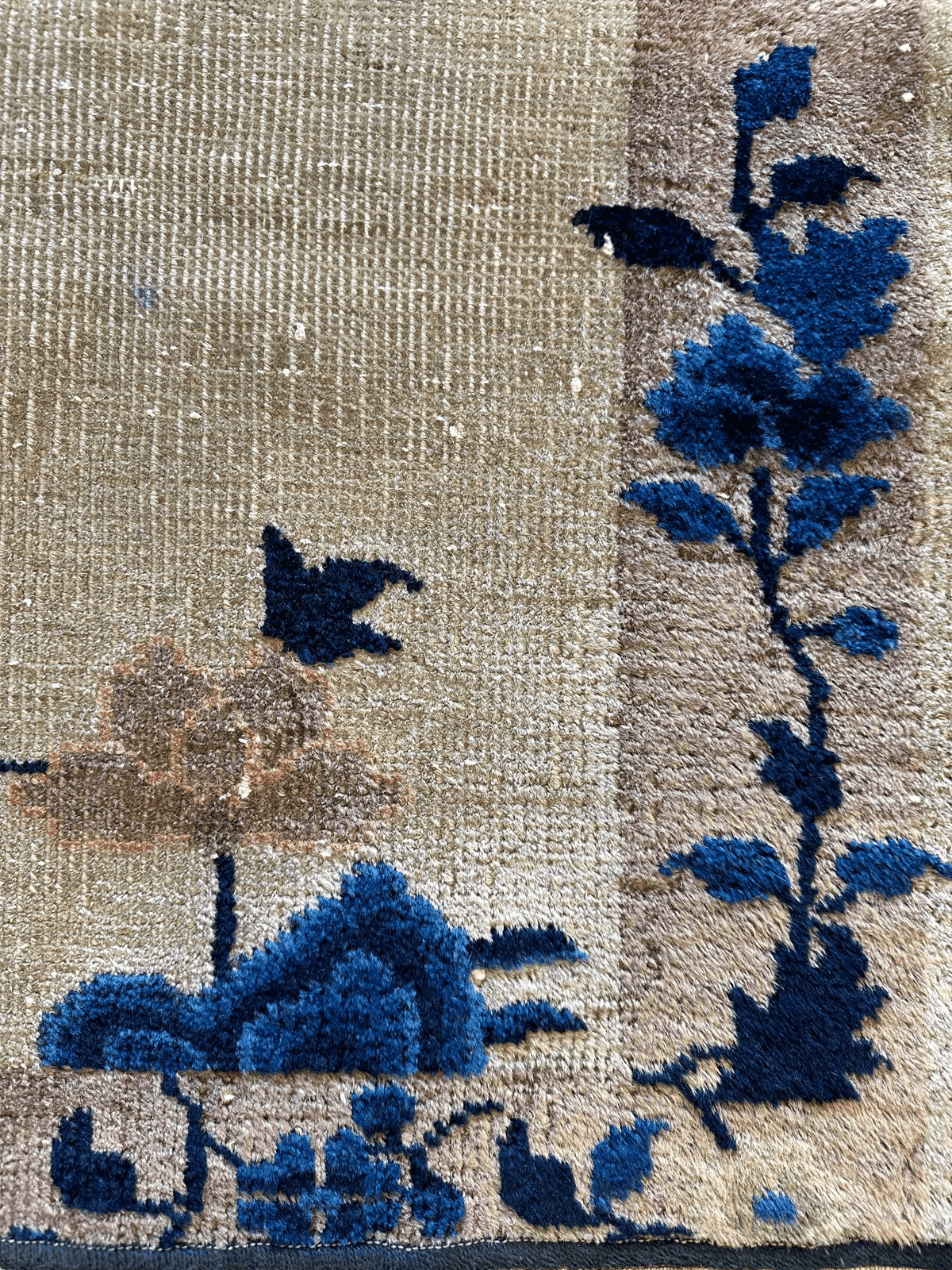 Antique Chinese Rug 24" x 30", Hand-Knotted Wool, Art Deco, view 2