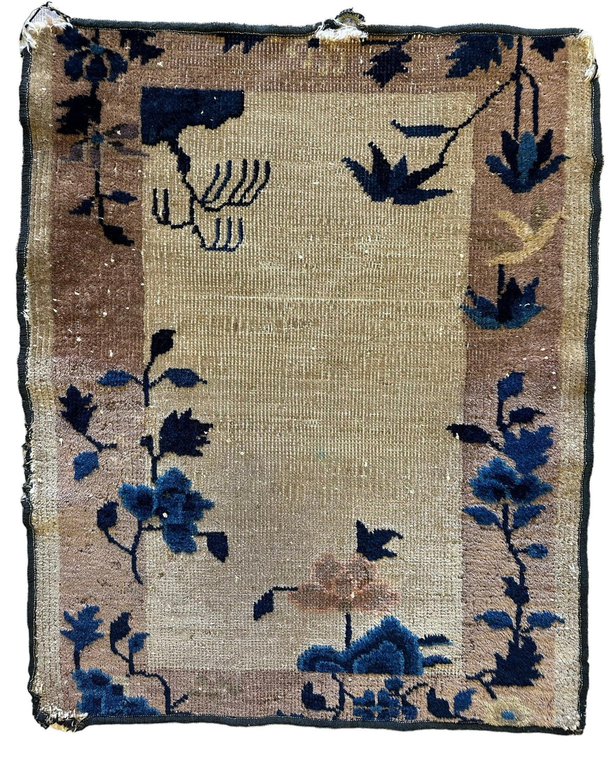 Antique Chinese Rug 24" x 30", Hand-Knotted Wool, Art Deco, view 3