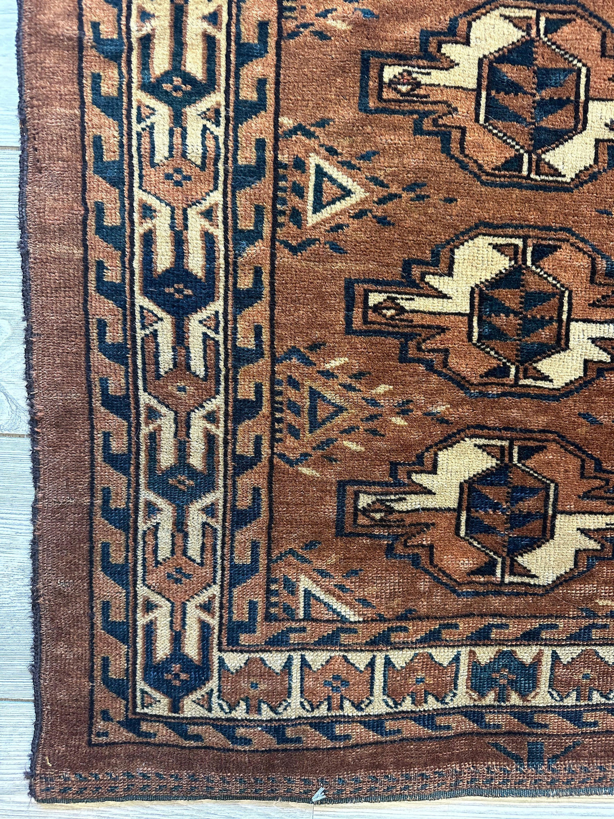 Antique Tekke Chuval 2'6" x 3'9", Hand-Knotted Wool, Cream & Red, view 10