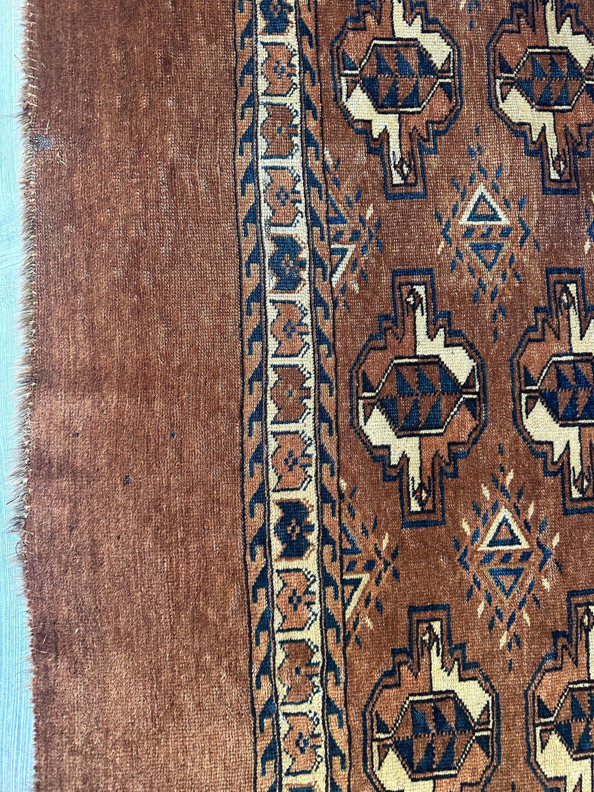 Antique Tekke Chuval 2'6" x 3'9", Hand-Knotted Wool, Cream & Red, view 11