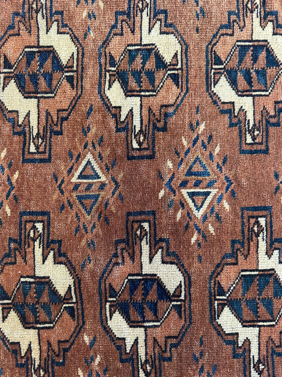Antique Tekke Chuval 2'6" x 3'9", Hand-Knotted Wool, Cream & Red, view 4