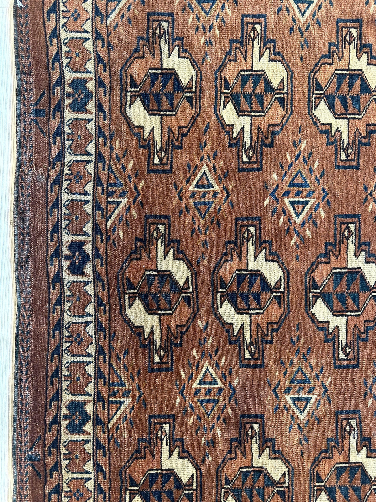 Antique Tekke Chuval 2'6" x 3'9", Hand-Knotted Wool, Cream & Red, view 8