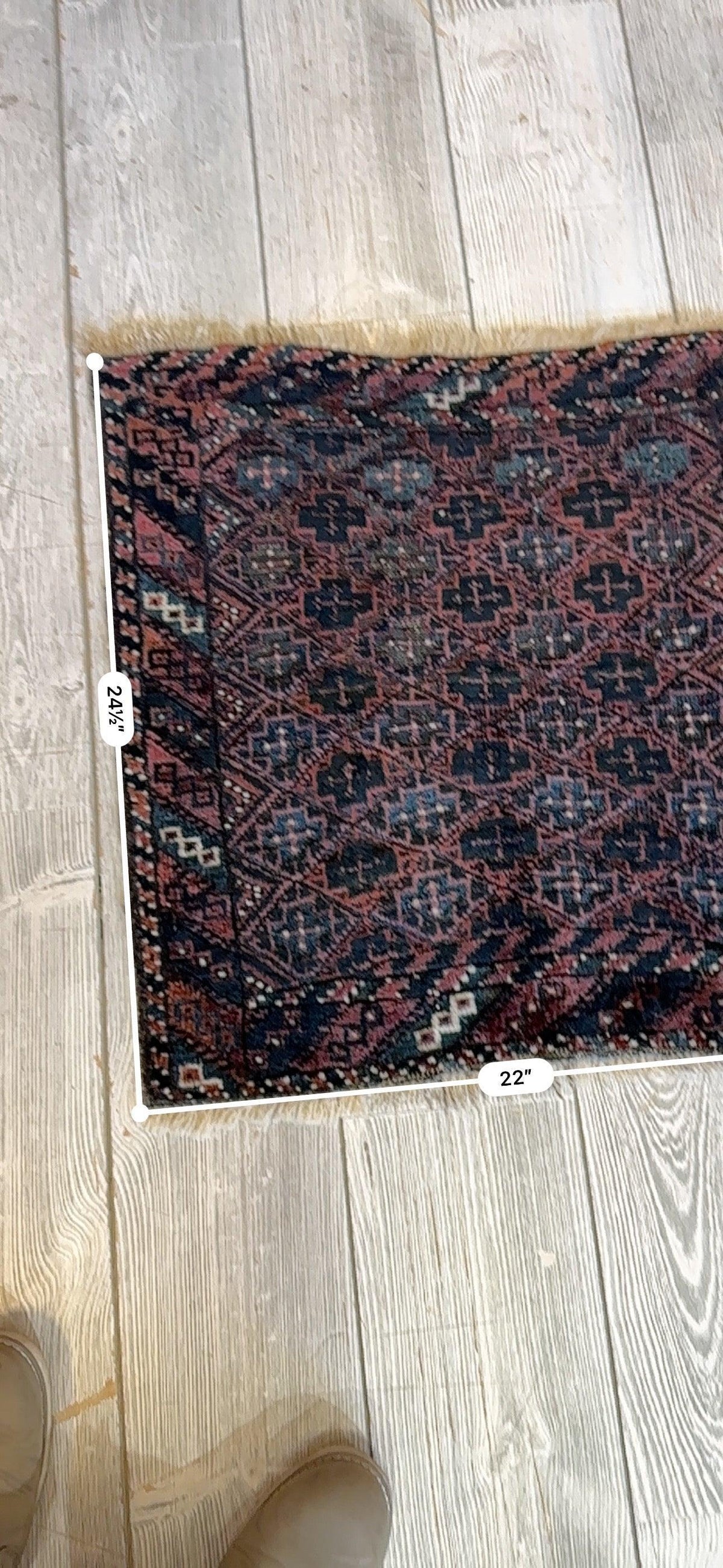 Antique Afghan Baluch Bagface 22" x 24", Hand-Knotted Wool, c. 1900, view 5
