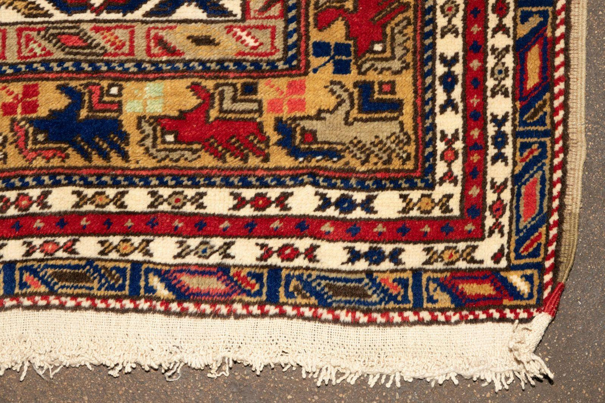 Vintage Turkish Prayer Rug 3'10" x 6', Hand-Knotted Wool, 1960s, view 3