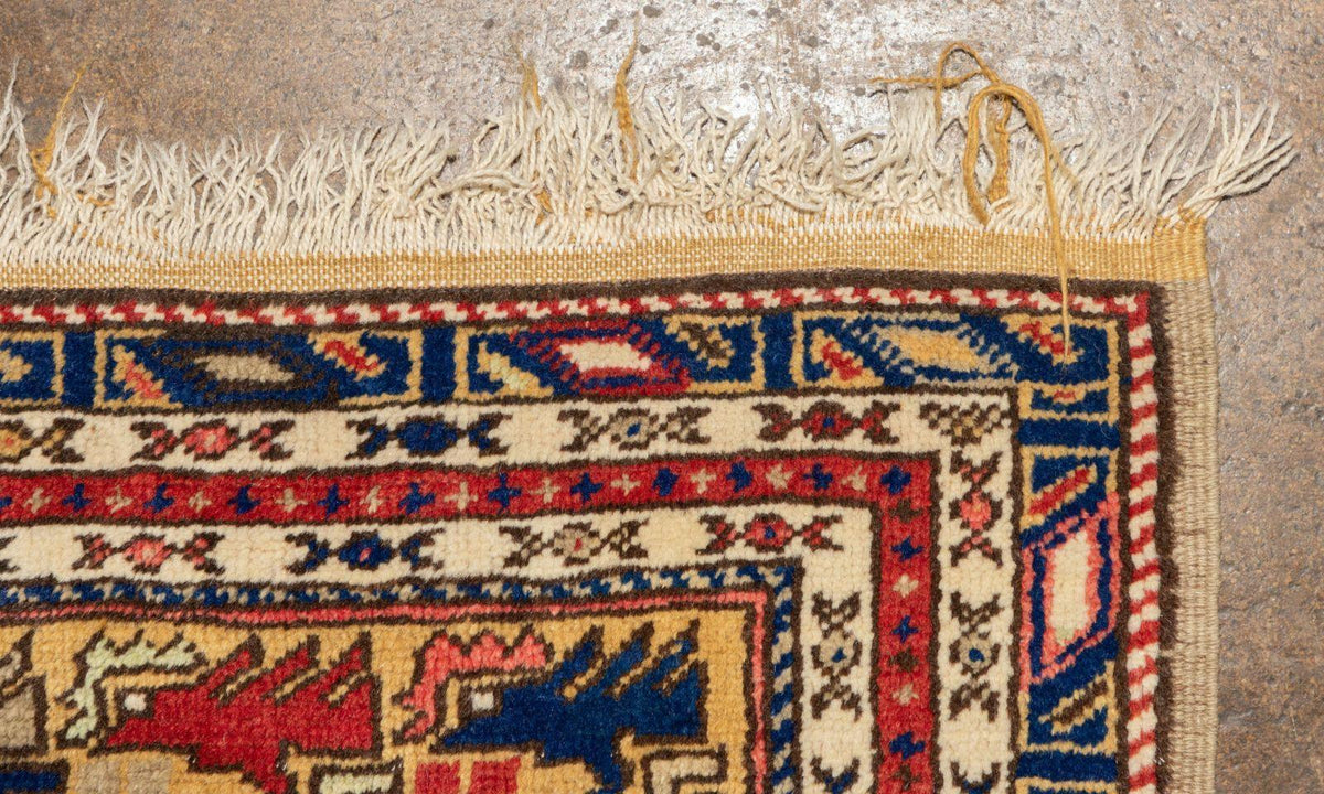 Vintage Turkish Prayer Rug 3'10" x 6', Hand-Knotted Wool, 1960s, view 5