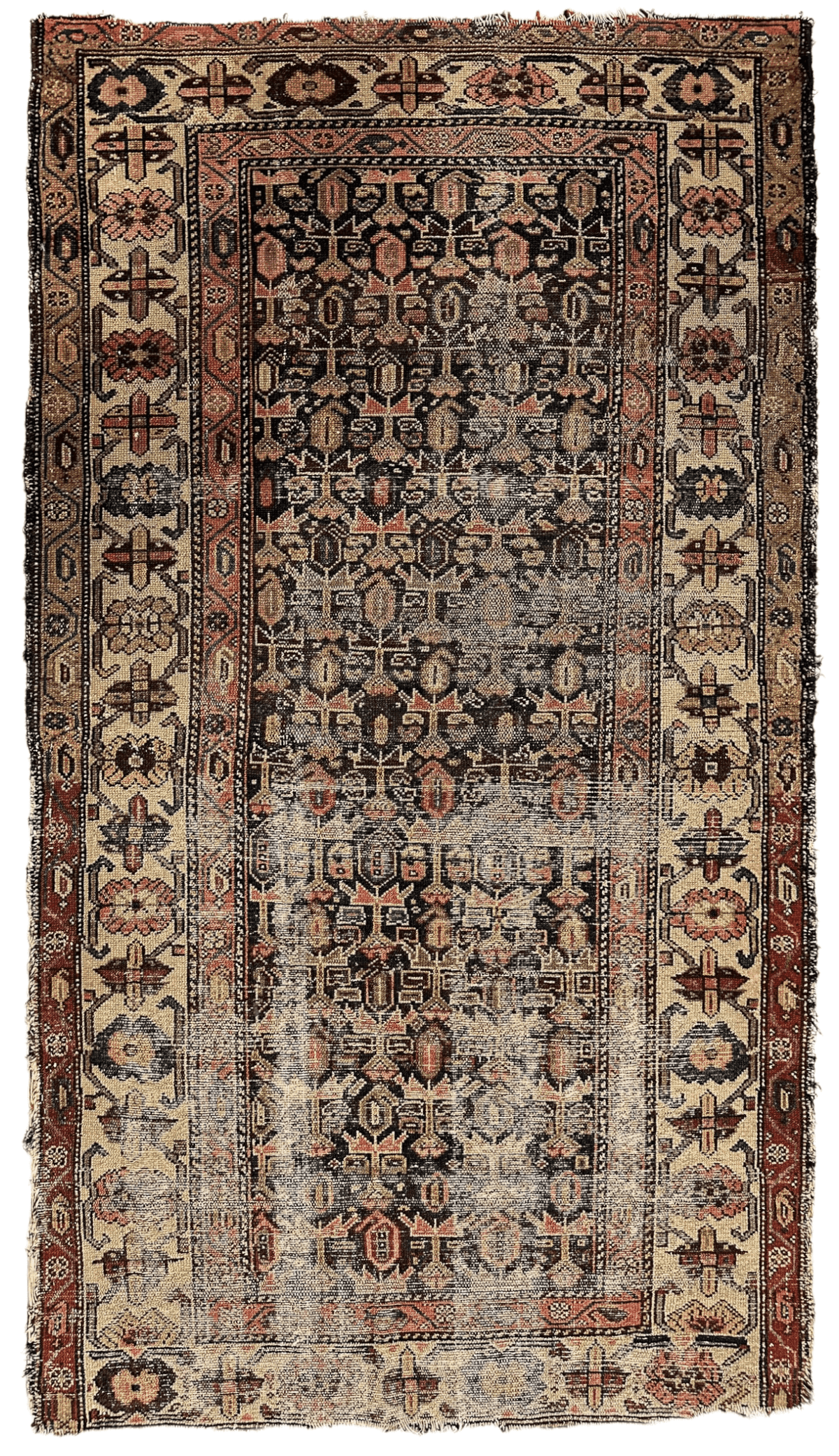Antique Persian Malayer Rug 3'3" x 6'1", Hand-Knotted Wool, 1880s, view 2