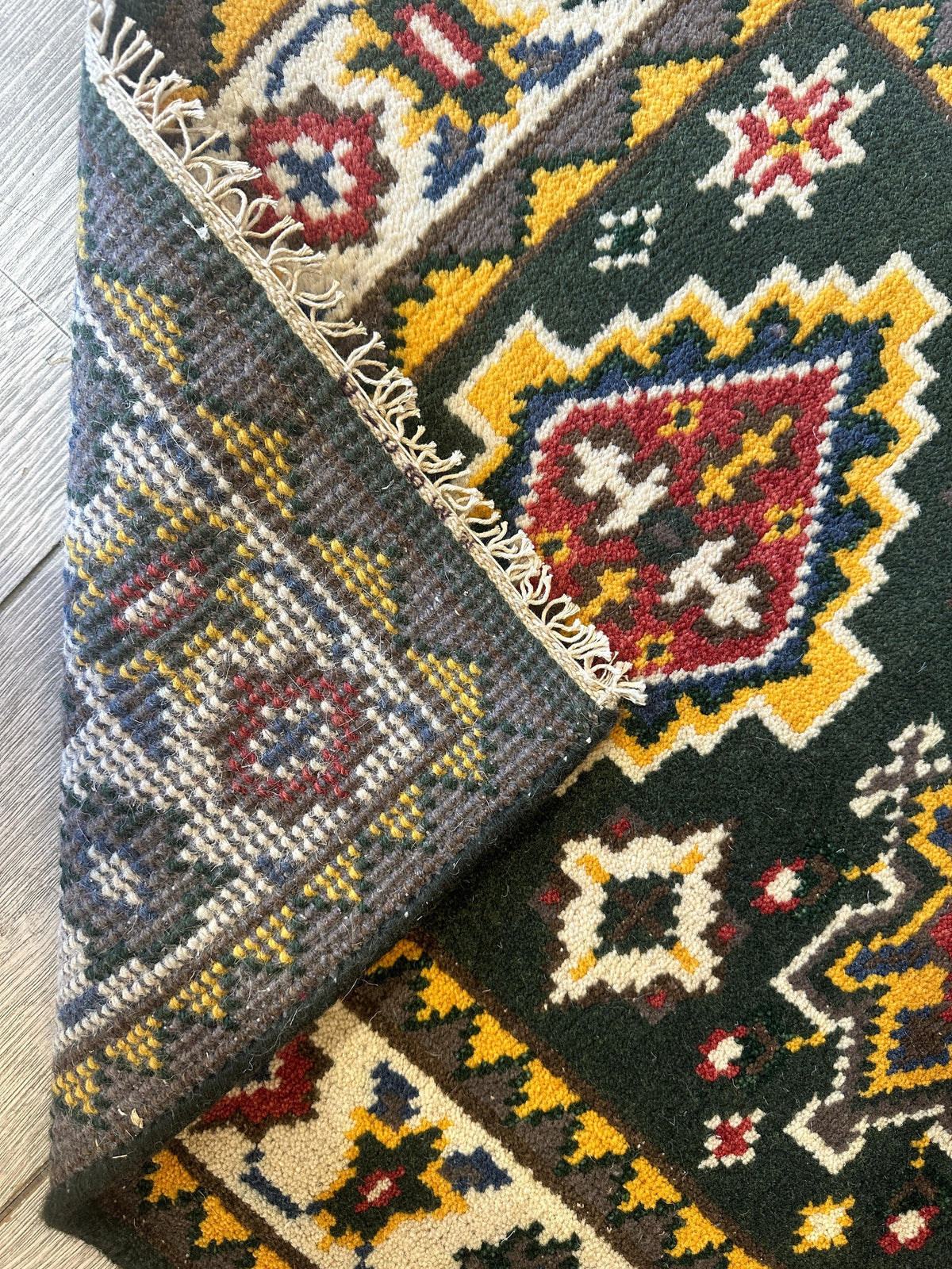 Indo-Kazak Runner 2'6" x 8', Hand-Knotted Wool & Bamboo Silk, Blue, view 7