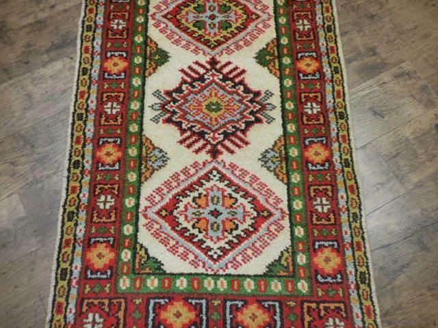Indian Kazak Runner 2'7" x 8', Hand-Knotted Wool & Bamboo Silk, Blue, view 5