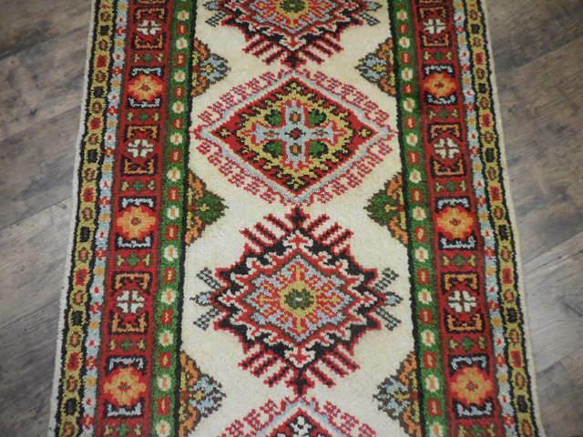 Indian Kazak Runner 2'7" x 8', Hand-Knotted Wool & Bamboo Silk, Blue, view 6