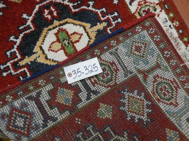 Indian Kazak Runner 2'8" x 8'3", Hand-Knotted Wool & Bamboo Silk, Blue, view 11