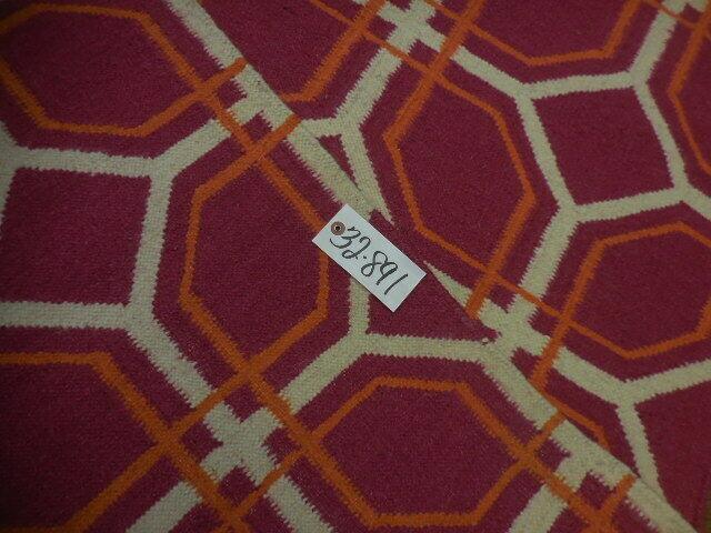 Indian Kilim Runner 2'7" x 10', Hand-Woven Wool, Orange, Red & Ivory, view 11
