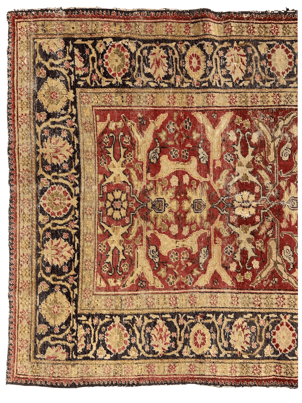 Antique Persian Mahal Rug 4'5" x 6'4", Hand-Knotted Wool, c. 1900, view 3