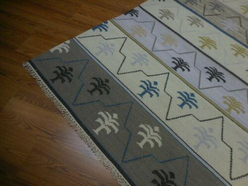 Kilim Rug 4'8" x 7'6", Hand-Woven, Brown & Cream, view 2