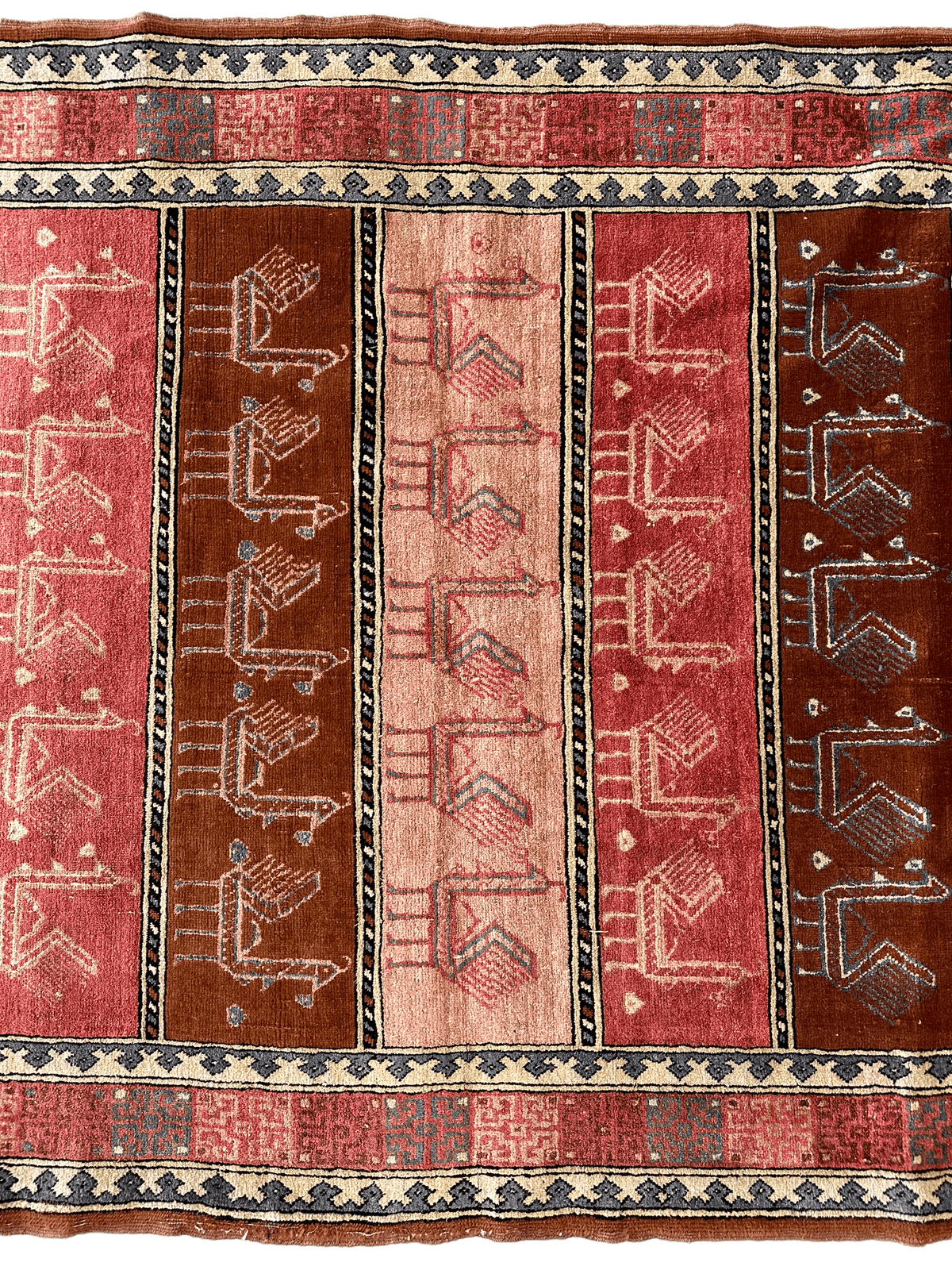 Vintage Afghan Bukhara Rug 3'10" x 5'10", Hand-Knotted Wool & Silk, view 7