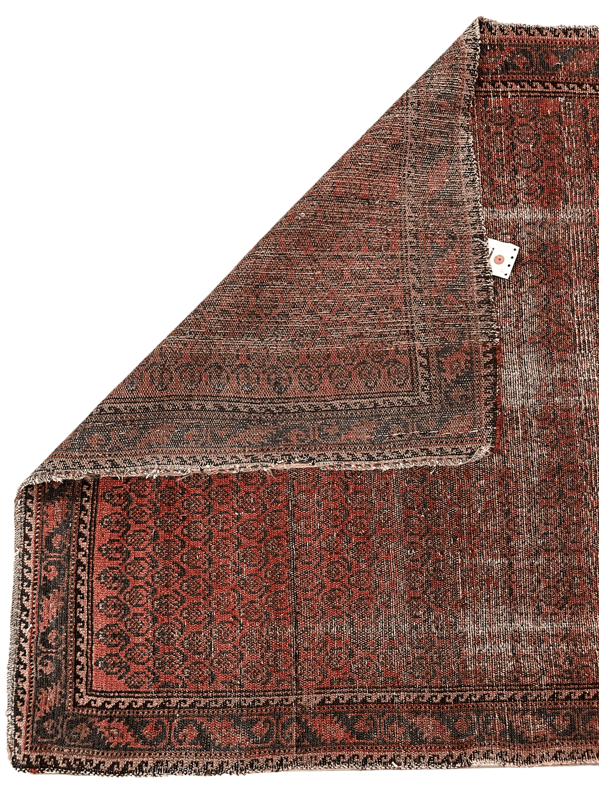 Antique Persian Boteh Rug 3'8" x 5'1", Hand-Knotted Wool, c. 1900, view 6