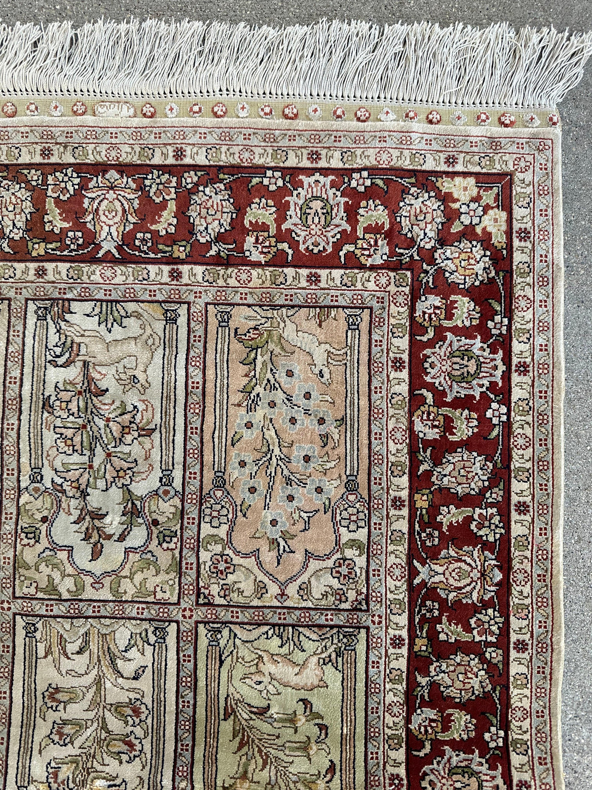 Vintage Persian Qom Rug 2'1" x 3'5", Hand-Knotted Silk, 1980s, view 2