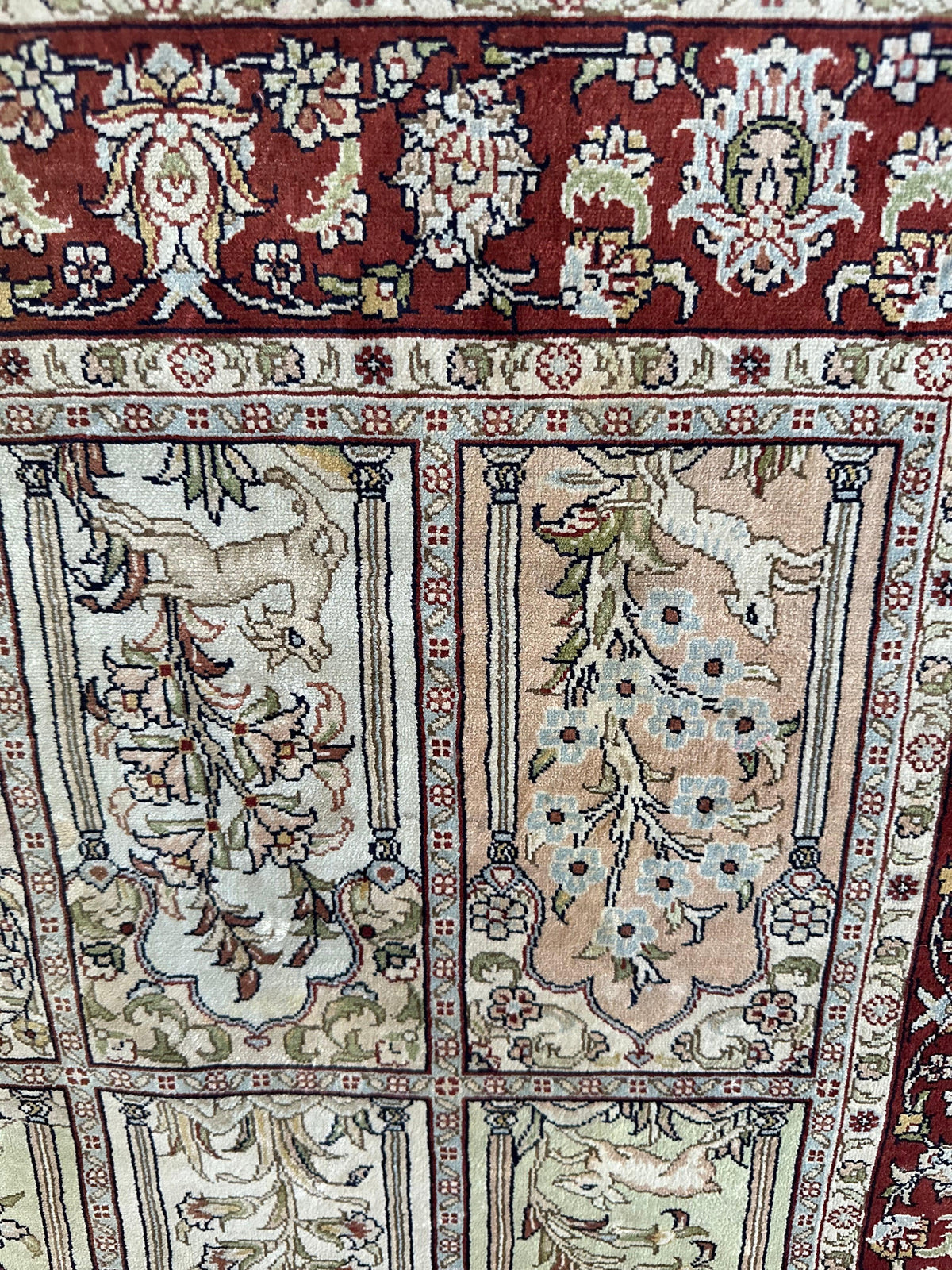 Vintage Persian Qom Rug 2'1" x 3'5", Hand-Knotted Silk, 1980s, view 3