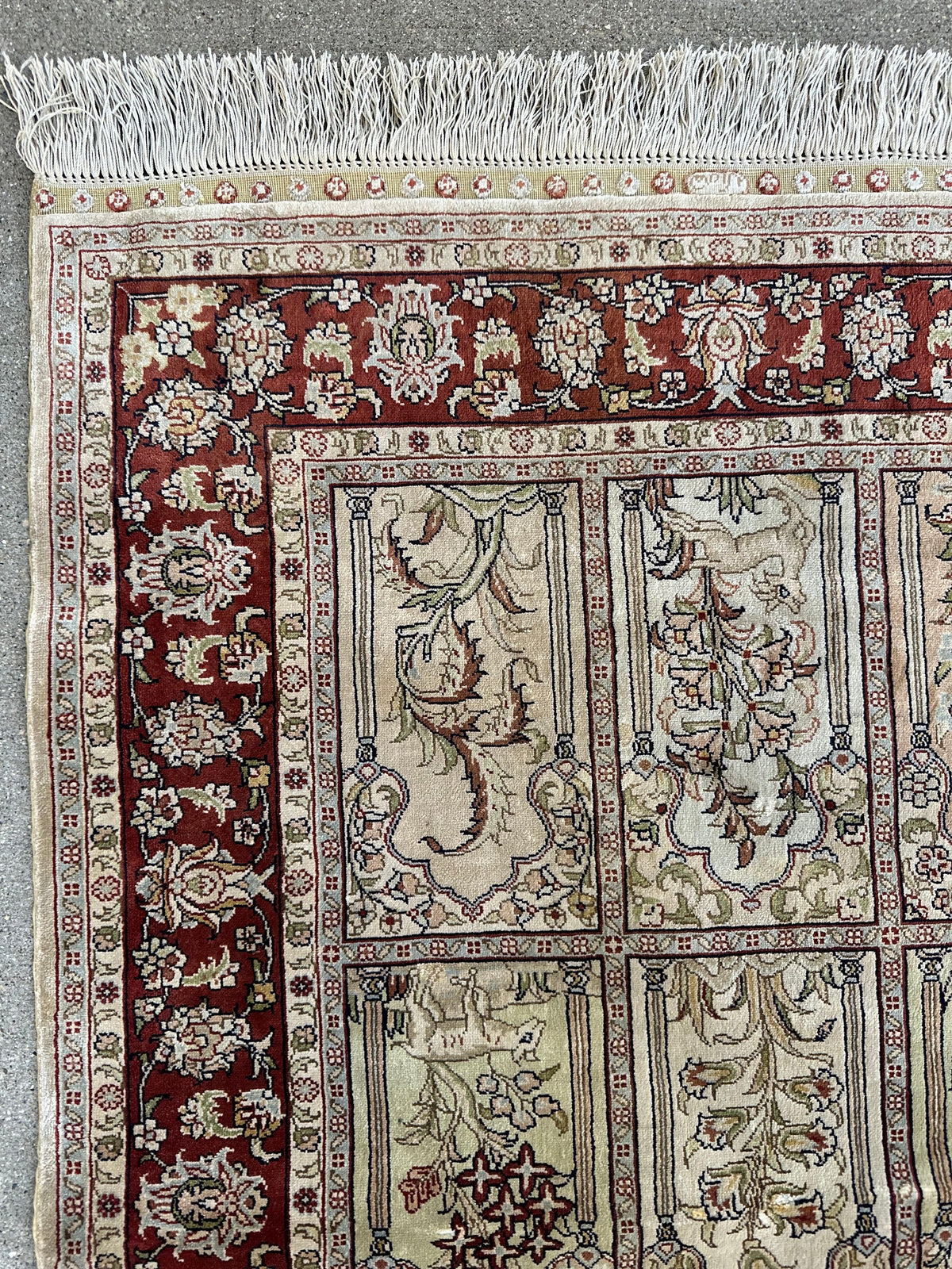 Vintage Persian Qom Rug 2'1" x 3'5", Hand-Knotted Silk, 1980s, view 5