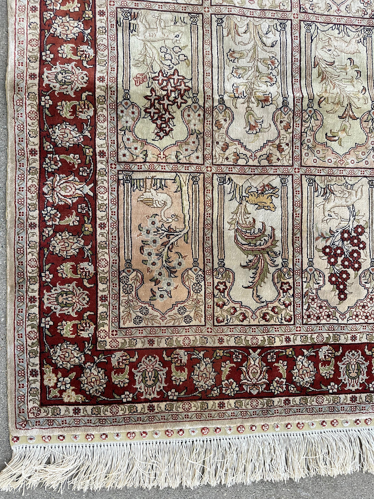 Vintage Persian Qom Rug 2'1" x 3'5", Hand-Knotted Silk, 1980s, view 6