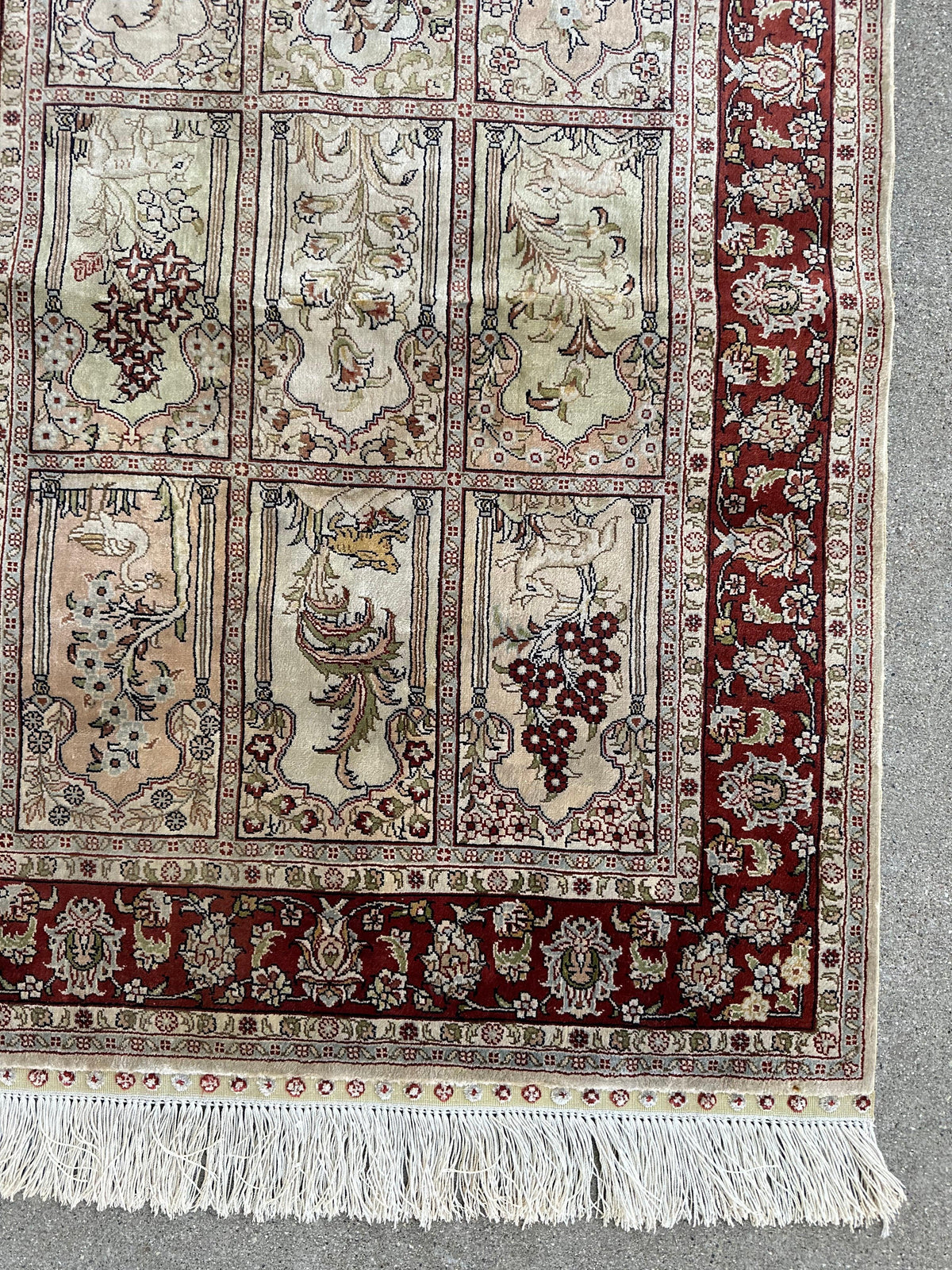 Vintage Persian Qom Rug 2'1" x 3'5", Hand-Knotted Silk, 1980s, view 7