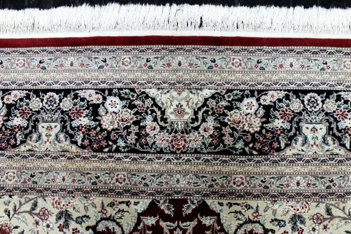 Pakistani Chobi Rug 9x12, Red, Ivory & Navy, Hand-Knotted Wool, view 12